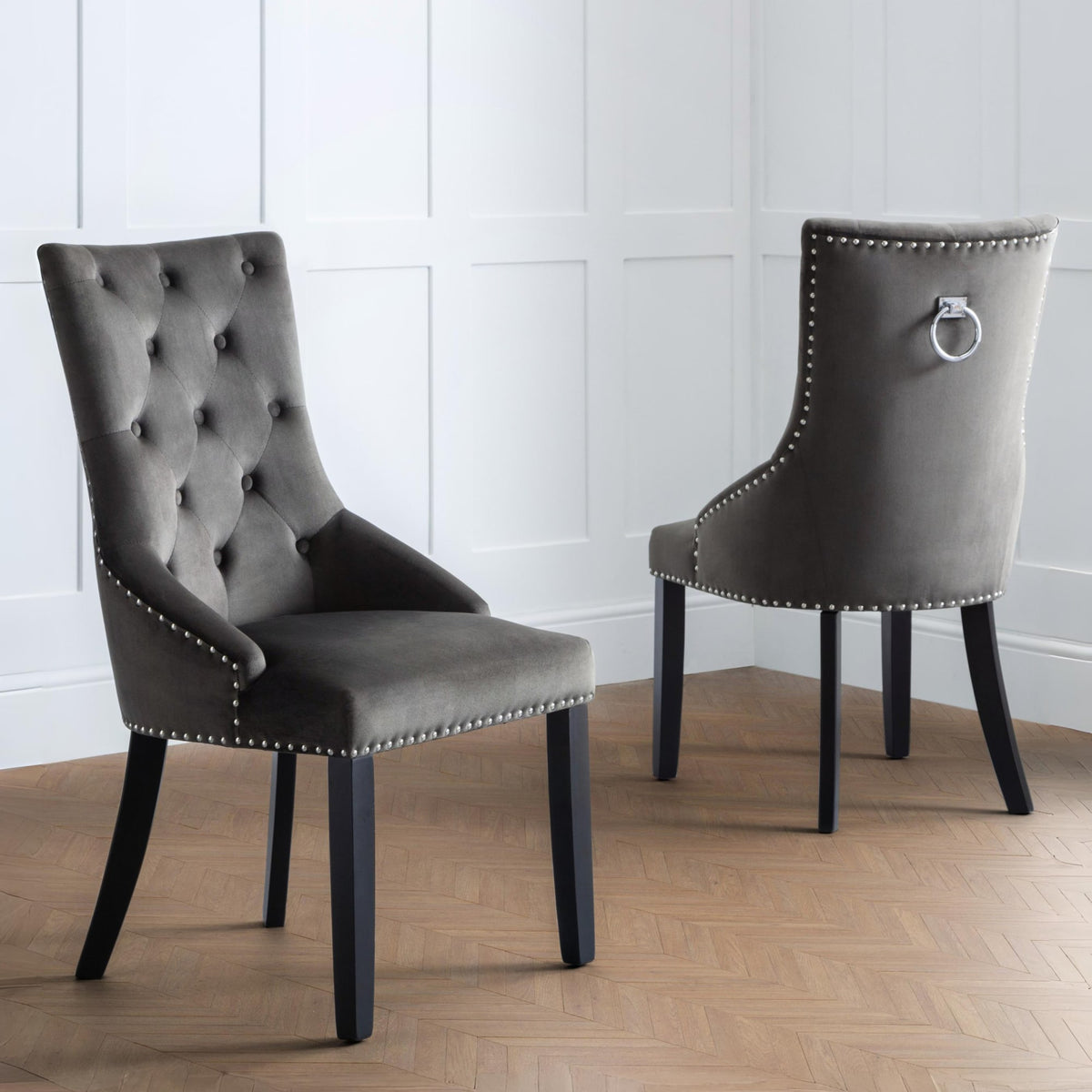 The Mortise dining chair in Grey