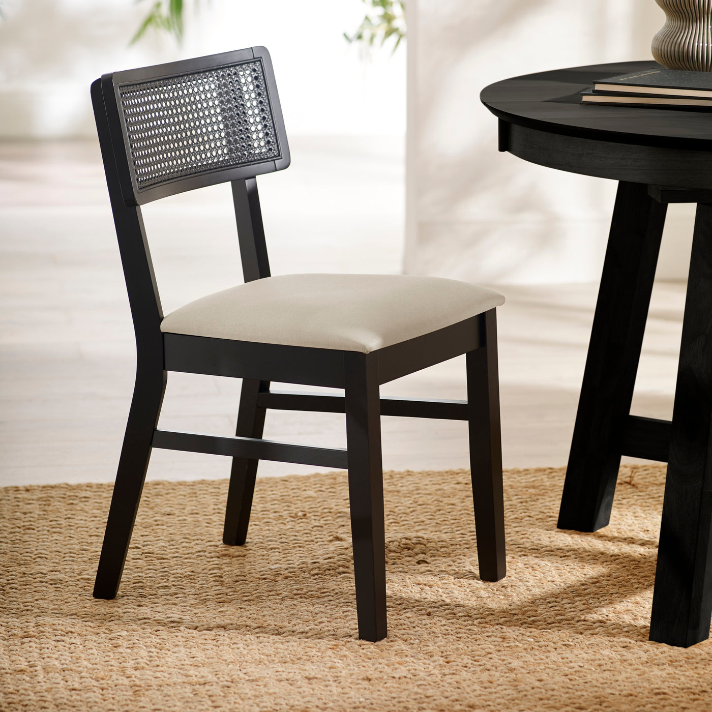 The Riven dining chair in Black