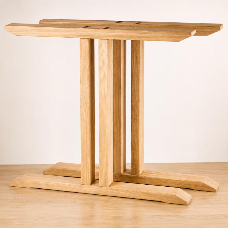 Solid French oak T-shape legs