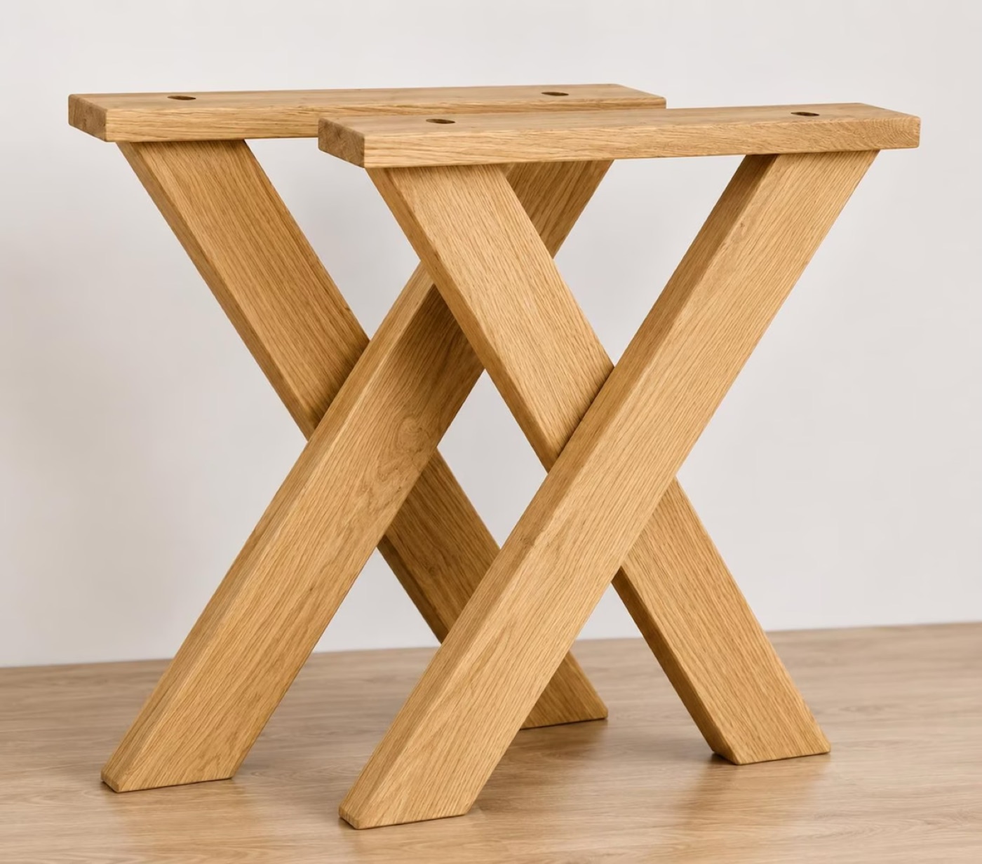 Solid French oak X-crossover legs