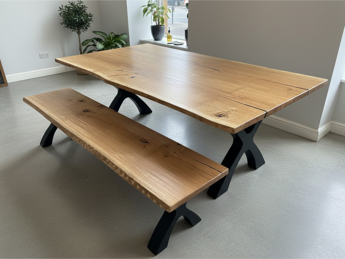 The Bellême 200 Live-Edge Table & Bench